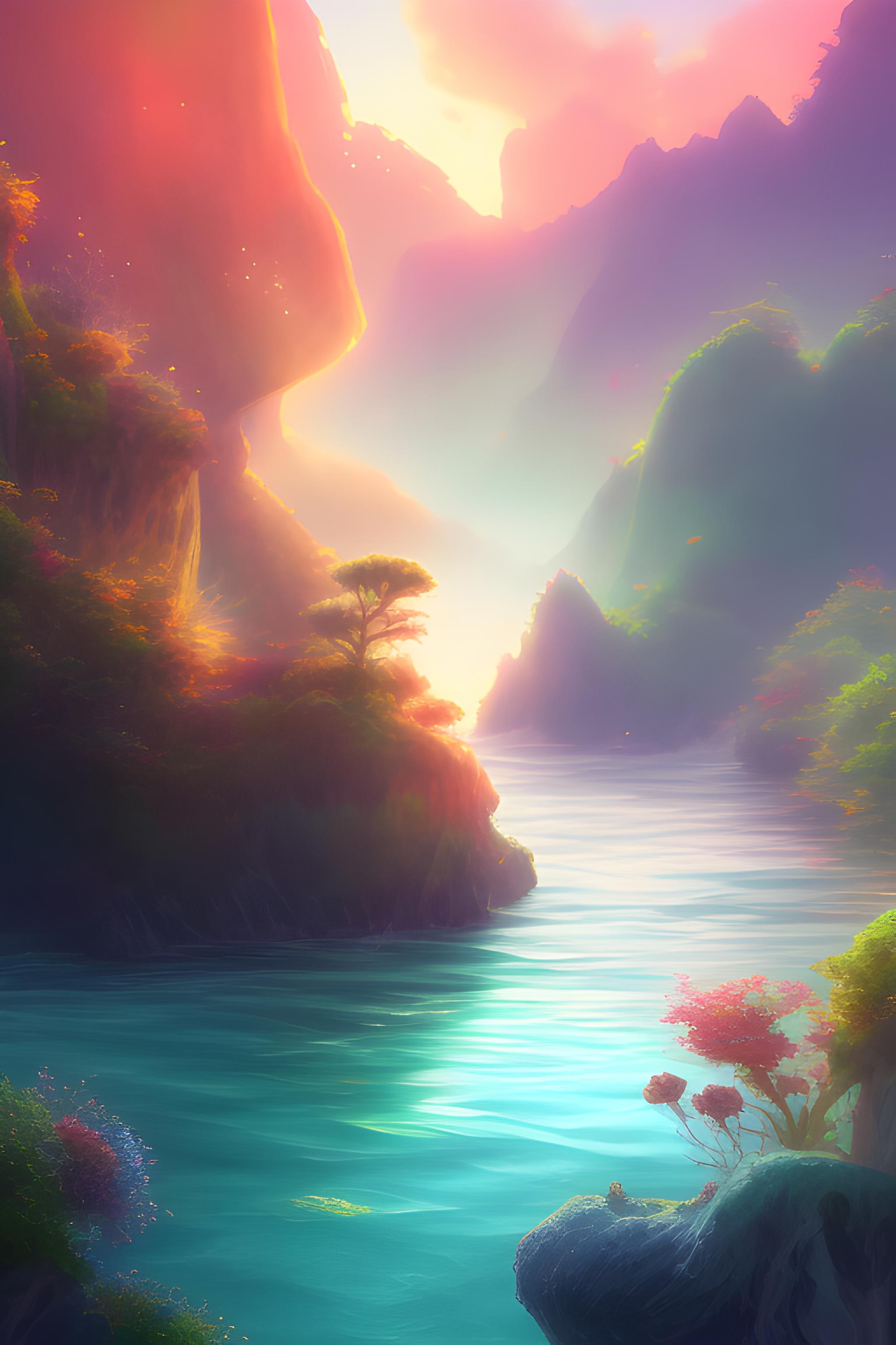 海边，小商店，夕阳，极致细节，紫色主色调